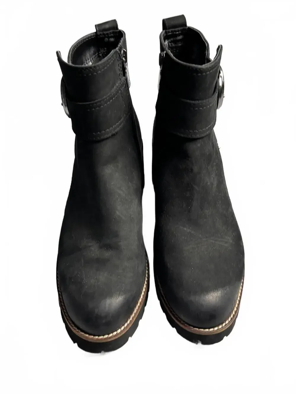 Blondo Waterproof Black Ankle Boots with Buckle Detail, Size